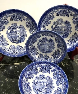 NEW Royal Wessex Set 4 Tonquin Blue 2 Cereal Soup 6.5” & 2 Salad Pasta Bowls 9” - Picture 1 of 15