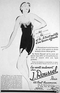 PUBLICITÉ 1936 GAINE J.ROUSSEL LE TRICOT PEUT ÊTRE D'UNE TENSION DIFFÉRENTE - Imagen 1 de 1
