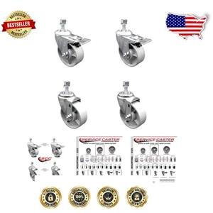 Versatile Set di 4 Ruote Girevoli - 4" x 1,25" con Funzione di Sicurezza Total Lock - Foto 1 di 7