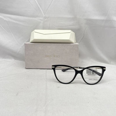 Gafas finas Jimmy Choo grandes ojo de gato para mujer JC3001B negras/doradas Foto 1 de 4