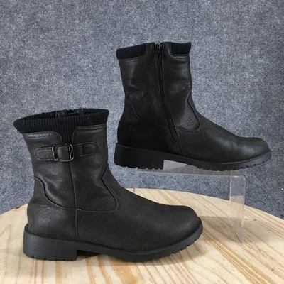 Botas Easy Street Para Mujer 10W Negras Sunisa Medio Pantorrilla Tejido Puño Cremallera Lateral Informales Foto 1 de 4