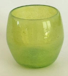 Mundgeblasen gelb grün Votivkerzenhalter Kunstglas Blasenglas - Bild 1 von 7