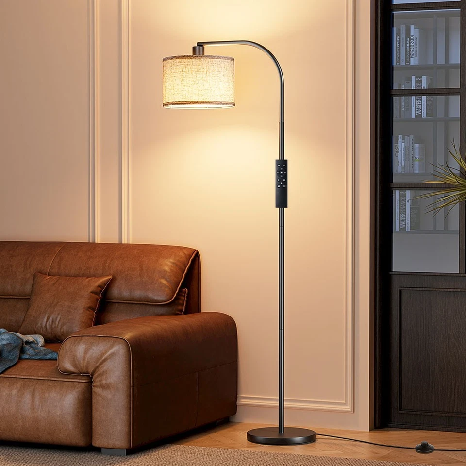 Дуговые напольные лампы EDISHINE 63,4 дюйма для оформления гостиной с пультом дистанционного управления, - Изображение 1 из 4