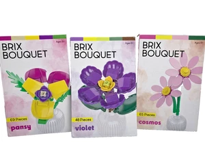 Brix Bouquet Violet ,Pansy, Cosmos, 182 pieces - Picture 1 of 5