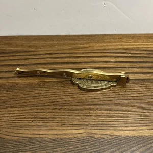 Vintage klappbarer Messing Kleiderhaken Aufhänger Wandhalterung 9 lang, 9 Aufhänger Divot - Bild 1 von 6
