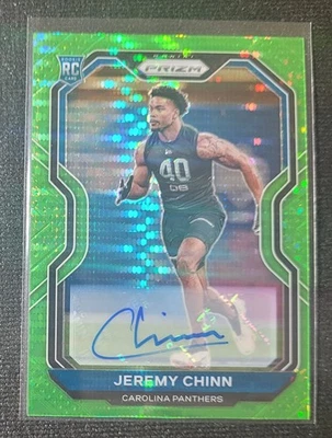 A 2020 PANINI GREEN PRIZM JEREMY CHIN AUTO PANTHERS - Image 1 of 2