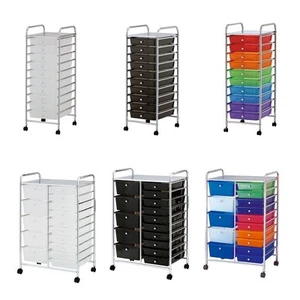 15 Drawers Storage Trolley Mobile Rolling Utility Cart Office Organizer - Picture 1 of 16