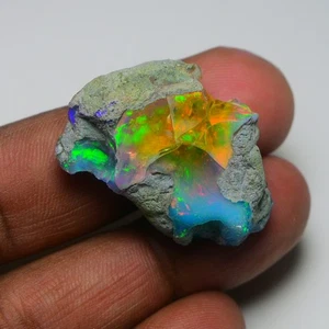 Very Rare Bi-Color Opal Rough 39 Cts Natural Ethiopian Opal Raw Jewelry Grade - Picture 1 of 23