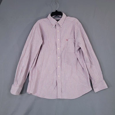 IZOD Men's Casual Button-Down Shirt Red XL Slim Fit Cotton Blend - Image 1 of 4