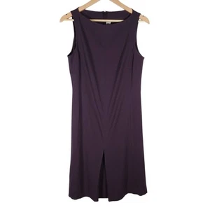 Abito tubino smanicato viola St. John Collection donna 8 lavoro carriera chic - Foto 1 di 14