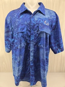 Ocean+Coast X Realtree Herren Größe 2XLT Blau Button Down Kurzarm Hemd - Bild 1 von 11