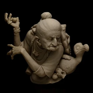 Kit busto in resina strega e dodo fantasy scala 1/12 modello personaggio - Foto 1 di 5