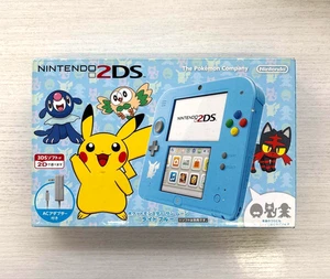 Nintendo 2DS Pokemon Sun Moon Light Blue Limited Console Tested w/ Box, Charger - Picture 1 of 6