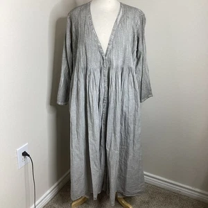Maison De Soil Pintuck Micro Check Midi Dress Lagenlook Sz 2 M/L - Picture 1 of 11