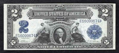 FR. 252 1899 $2 TWO DOLLARS “MINI PORTHOLE” SILVER CERTIFICATE NOTE EF - Image 1 of 2