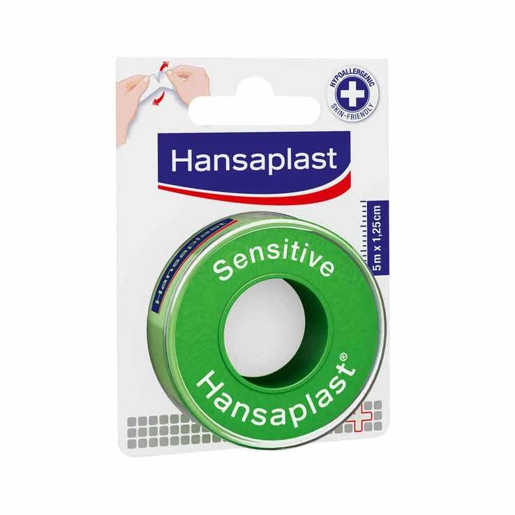 Hansaplast Fixierpflaster sensitive 5mx1,25cm · 1 St · PZN 04752168 - Bild 1 von 1