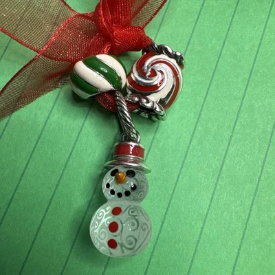 Lote de 3 Dijes de Navidad Brighton Muñeco de Nieve Caramelo Menta Pulsera Foto 1 de 4