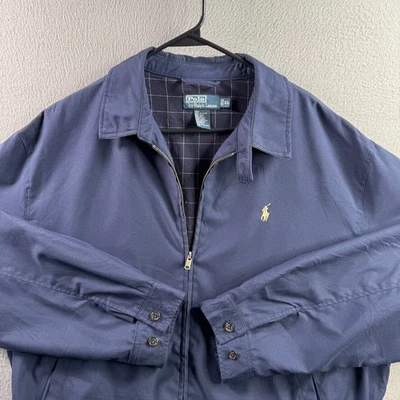 Vintage Polo Ralph Lauren Jacket Mens XL Blue Bi Swing Windbeaker Lined Bomber - Image 1 of 4