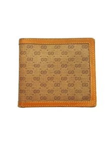 GUCCI Bifold Wallet GG Supreme Micro Monogram Canvas Leather Beige Brown Italy - Bild 1 von 6
