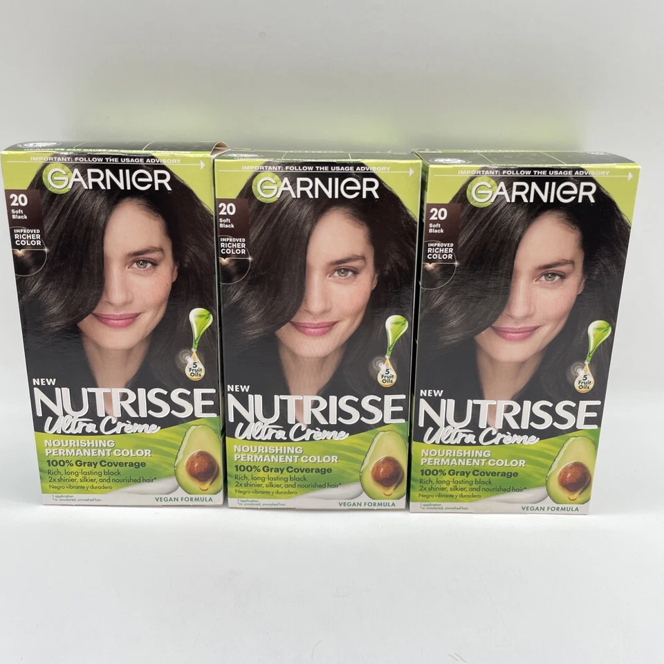 Garnier Nutrisse Color Creme Kit 20 Soft Black 1ct 603084055937a588