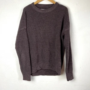 REI Women’s Sweater Size M Brown 100% Cotton crew neck boxy Fisherman pullover - Picture 1 of 8