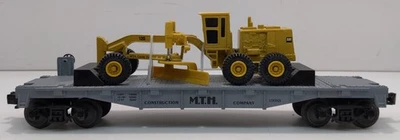 Coche plano MTH 30-7620 calibre O MTH con niveladora de carretera Ertl LN Foto 1 de 2