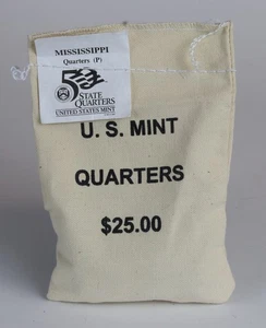 100 x 2002 Mississippi State Quarters in Unopened $25 U.S. Mint Bag - Picture 1 of 1