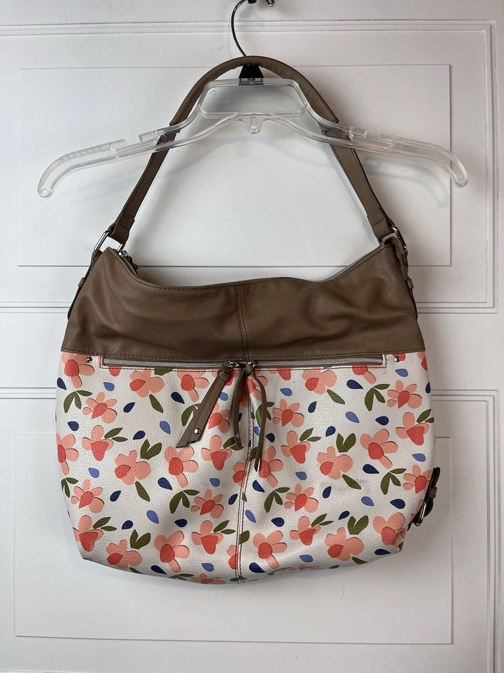 Fossil Purse Relic Evie Floral Brown Shoulder Tote Bag Single Strap Pockets EUC - Image 1 of 4