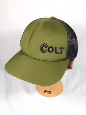 NUEVO, Gorra Bordada con Logo Colt, Malla, Espalda a Presión, Gorros Pacífico, Verde Oliva Foto 1 de 4