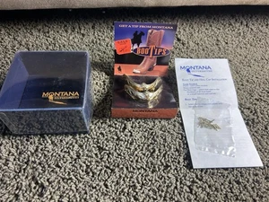 Montana Silver Smiths Silversmiths Gold Tone Boot Tips Western Design With Box - Picture 1 of 3