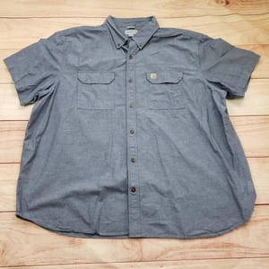 Carhartt Hemd Herren 3XL Blau Chambray Kurzarm Button Down Workwear 104369 - Bild 1 von 9