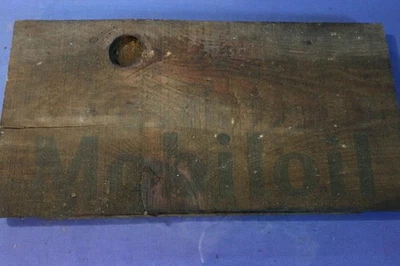 Ancienne facade de caisse de bidon d' huile AUTOMOBILIA MOBILOIL 3 - Photo 1/4