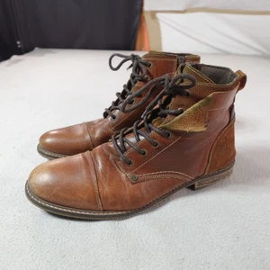 Bull Boxer Botas de Cuero para Hombres Talla 12 Marrón Tobillo Western Up Informal Exterior Zapato - Imagen 1 de 24