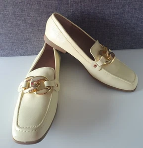¡Nuevo sin etiquetas Zapatos planos cómodos Kelsi talla 7 amarillo pálido limón sin cordones brogue! - Imagen 1 de 7