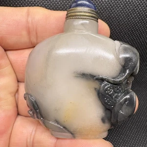 100 % China, jade exquisito, talla manual pura, jade hetiano de jadeíta, botella de tabaco - Imagen 1 de 10