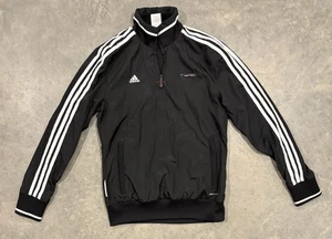 Adidas Climacool Trainingsjacke schwarz durchgehender Reißverschluss 3 weiße Streifen Damen Small - Bild 1 von 8