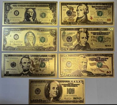 Gold Foil Full set of American Bank Notes - Image 1 of 2