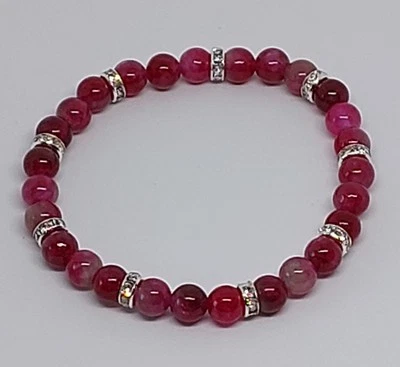 Naturstein Perlen Armband Turmalin 6mm Handgefertigt Schmucksteinperlen  - Bild 1 von 4