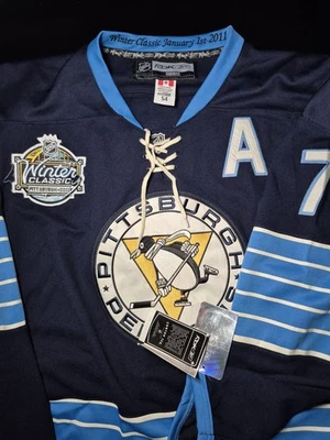 Camiseta deportiva Pittsburgh Penguins 2011 clásica de invierno Evegeni Malkin Reebok con etiquetas 54 Foto 1 de 4