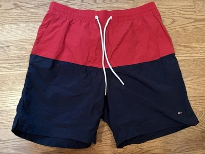 Tommy Hilfiger Hombre Bañador Traje De Baño Talla Pequeña Rojo Blanco Azul 4 de Julio Foto 1 de 4