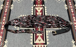 Philip Stuart Cummerbund Escher Art Geometric Black Red Polyester Vintage T28 - Picture 1 of 6
