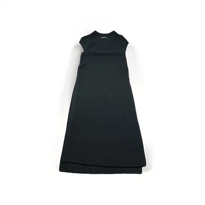 H&M Women’s Black Ribbed Knit Sleeveless Mock Neck Bodycon Midi Dress Size S - Image 1 of 4