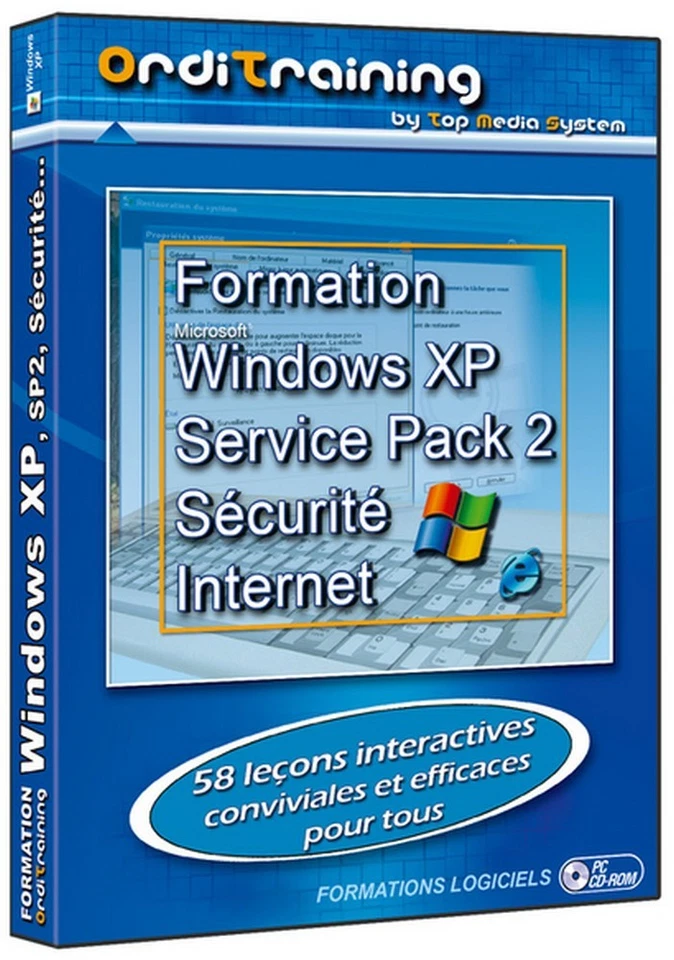 CD Rom PC FORMATION WINDOWS XP Service Pack 2 sécurité internet OrdiTraining neu - Photo 1/1