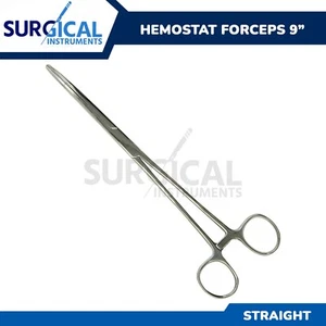 Abrazaderas de bloqueo de 9" hemostato recto de acero inoxidable grado alemán - Imagen 1 de 8