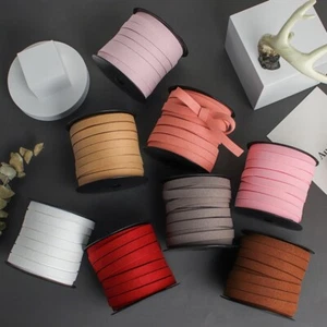 25yds corda ecopelle scamosciata pizzo cinturino piatto filo perline stringa fai da te 10 mm - Foto 1 di 22