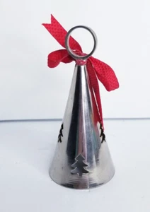 Campana de mano de árbol de Navidad chapada en plata International Silver Co vintage 1998 India - Imagen 1 de 8