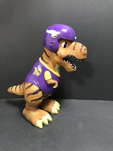 Rare Minnesota Vikings NFL Team T-Rex Dinosaur Dino Poly Resin Figure EUC 9” Cover
