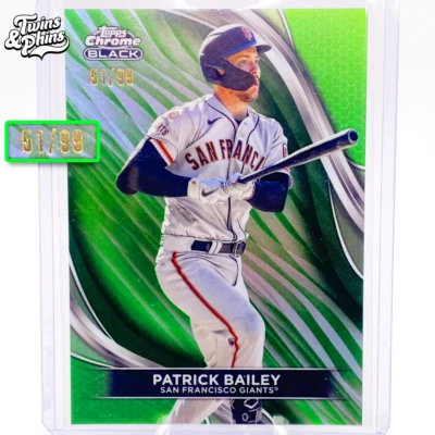 2024 Topps Chrome Black Patrick Bailey Green Refractor /99 San Franscico Giants - Image 1 of 2