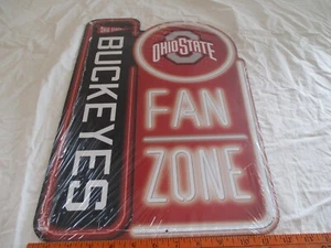 OHIO STATE BUCKEYES FAN ZONE Metal SIGN NEW Sealed 👀👨‍🎓 - Picture 1 of 9