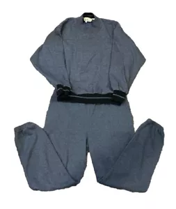 Vintage Christian Dior Loungewear Sweatsuit Outfit Set Size Large Blue/Gray - Picture 1 of 22